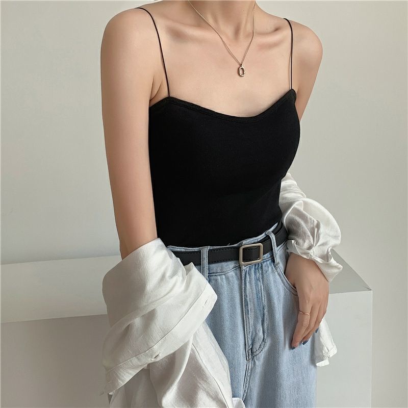 Áo Ống Cotton Co Giãn Màu Trơn Không Tay Ôm Dáng Lưng Đẹp Phong Cách Hàn Quốc Dễ Phối Đồ