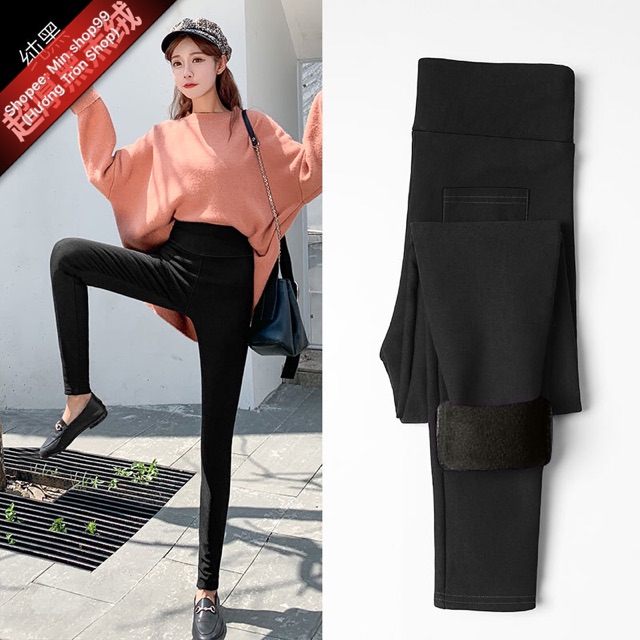 Quần Legging giả Jean lót lông cạp cao loại 1 | BigBuy360 - bigbuy360.vn