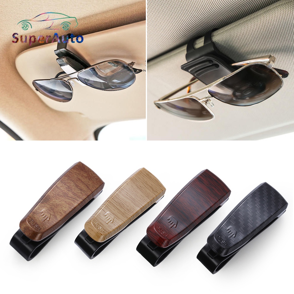 SuperAuto Giá Đỡ Mắt Kính/Kính Mát/Vé Máy Tính Bảng Trên Xe Hơi Bằng Gỗ Óc Chó Phụ KiệN Ô Tô