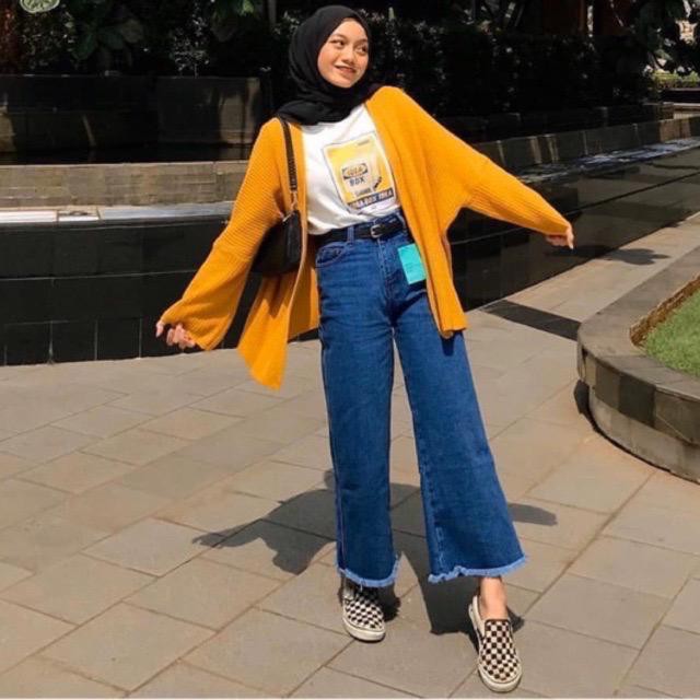 Aa.fashion LY ABIGAIL Quần jeans Culottes Viền Tua Rua Thời Trang Cho Thanh Thiếu Niên Nữ