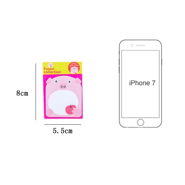 Giấy note hình con vật dễ thương, giấy note xinh xắn 20 tờ đồ dùng học tập