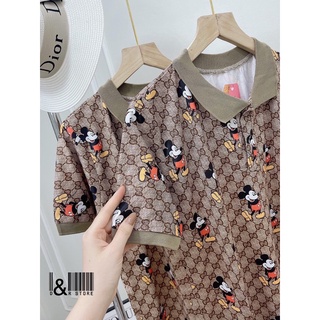 Đầm polo mickey dáng suông