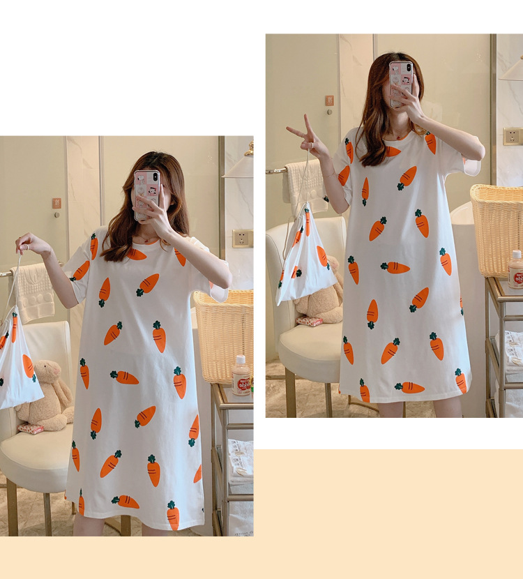 Đầm Ngủ Cotton Kèm Túi Cho Phụ Nữ Mang Thai