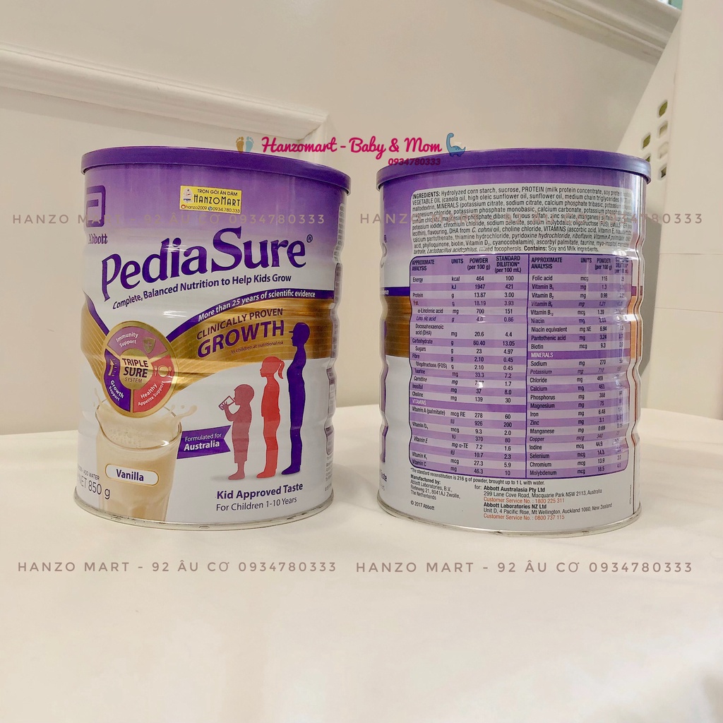 Sữa bột Pediasure Úc 850gr