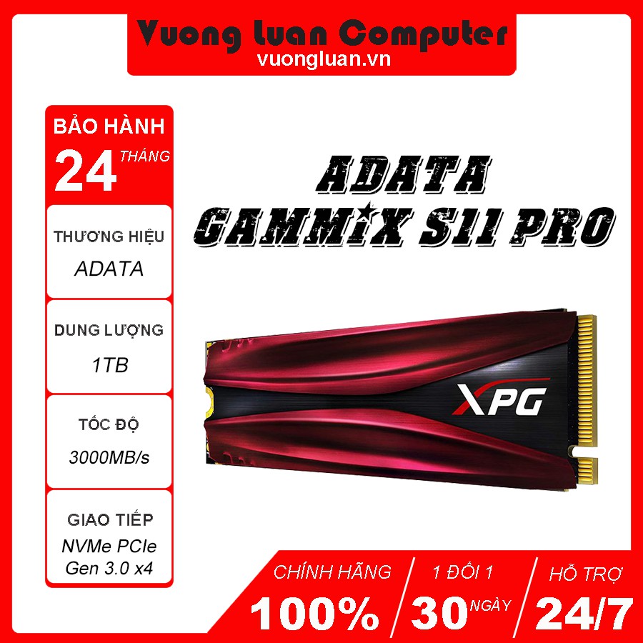 SSD ADATA Gammix S11 Pro 1TB M2 Pcie (AGAMMIXS11P-1TT-C) (3500mb/3000mb/s)