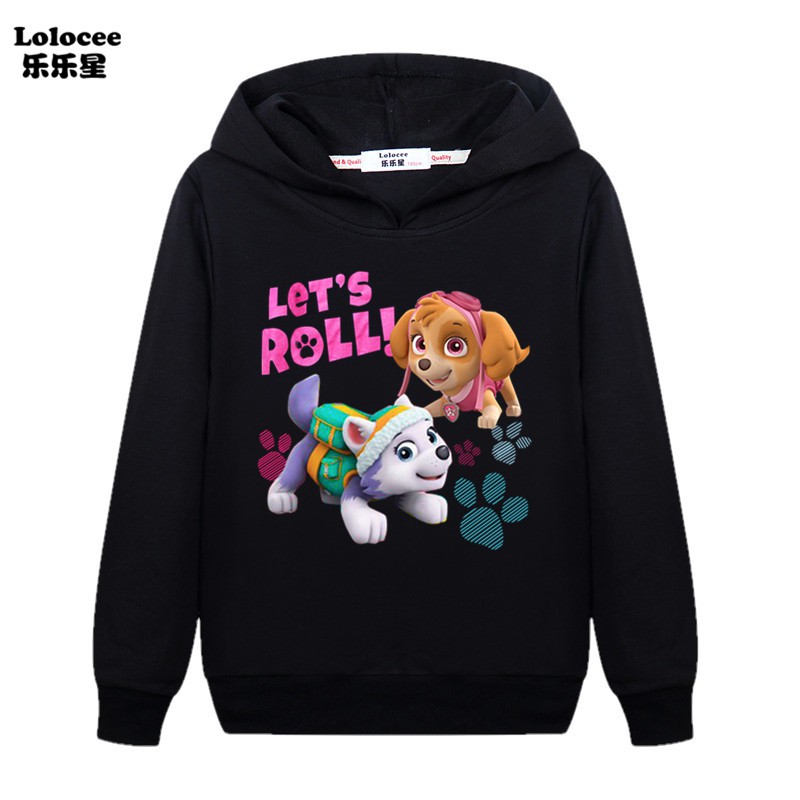 Áo Hoodie Tay Dài Hoạ Tiết Hoạt Hình Paw Patrol Cho Bé Gái