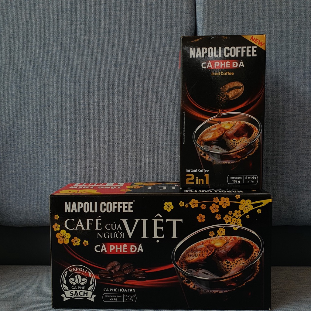 Cà Phê Hoà Tan Đen Đá 2IN1 Napoli Coffee (17g/gói) - Cà Phê SẠCH Gu Mạnh, Vị Nguyên Bản Arabica