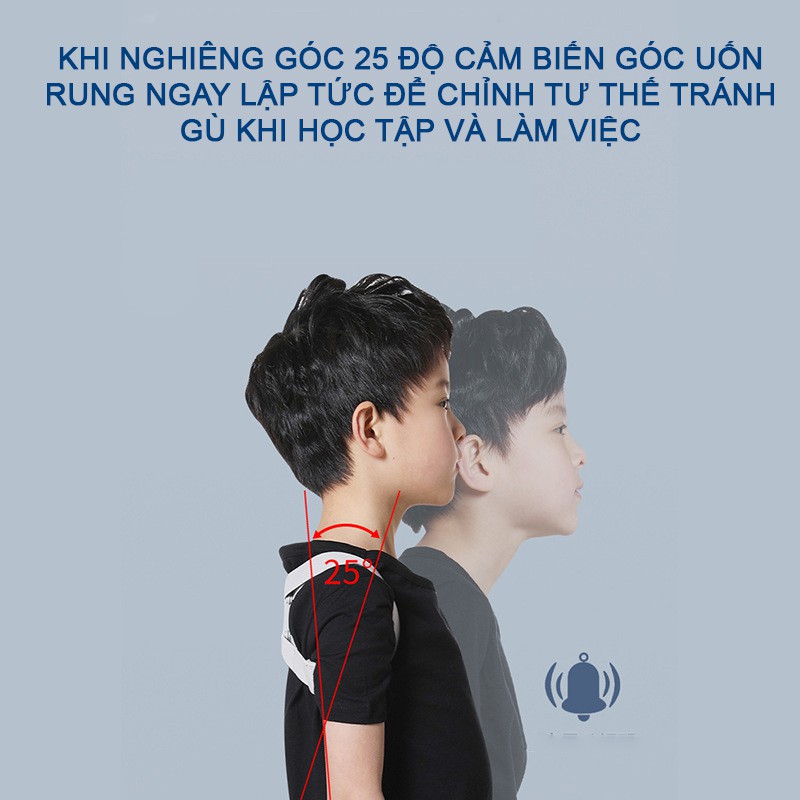 Đai Chống Gù Lưng Có Rung Cảnh Báo Sai Tư Thế - Cảm Biến Nghiêng Thông Minh Cảnh Báo Rung Khi Sai Tư Thế ( Mẫu Mới )