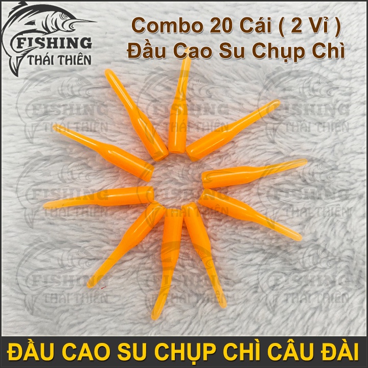 Combo 20 Cái ( 2 vỉ ) Đầu Cao Su Chụp Chì Câu Đơn, Đài Siêu Tiện Lợi