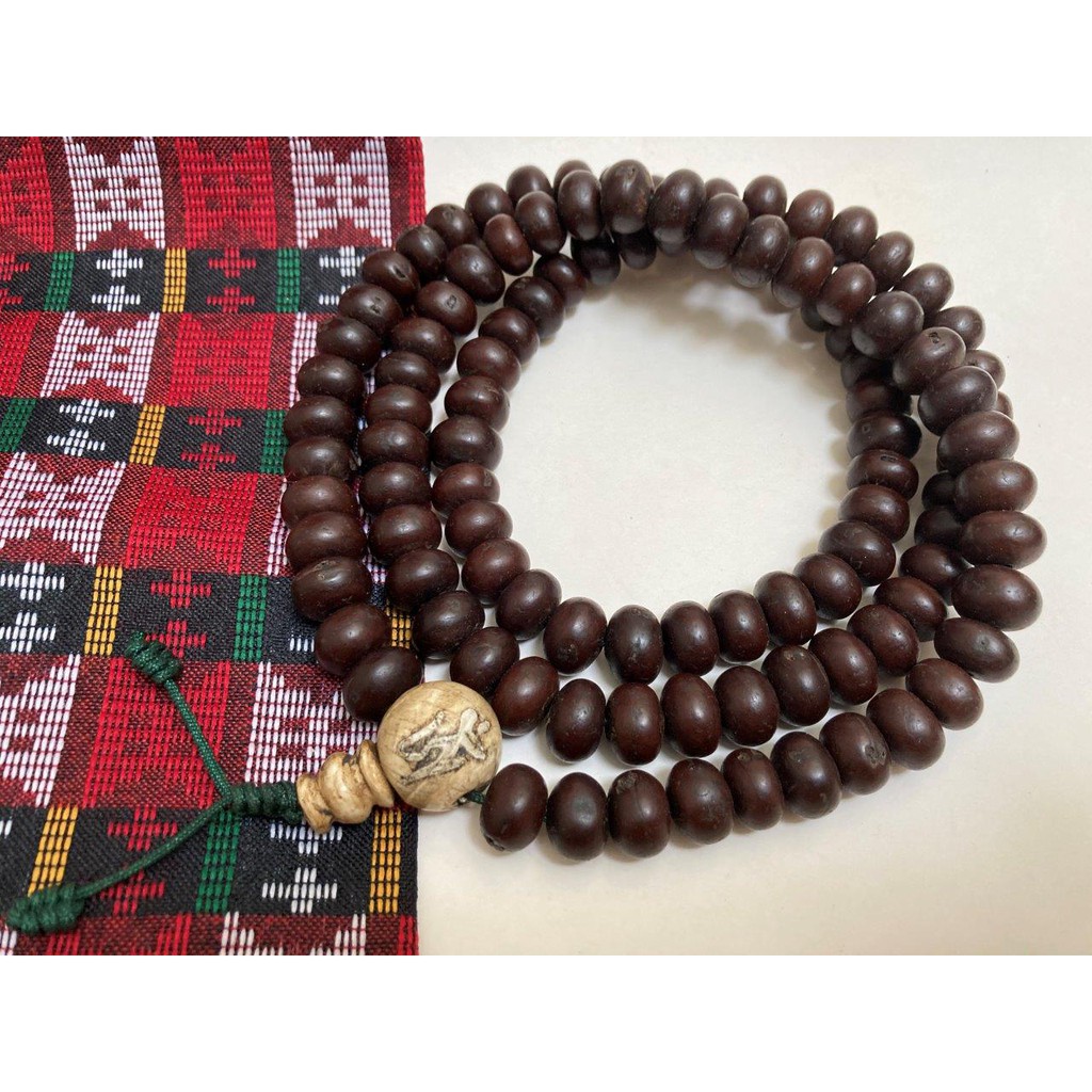 Chuỗi 108 hạt Phật nhãn tự nhiên Nepal   - Nepali Handmade Shiny Dark Bhodi Chitta Bead Mala