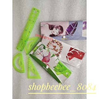 set eke thước kẻ đo độ học sinh 4 món