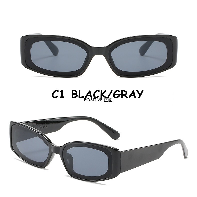 Kính râm thời trang gọng chữ nhật phong cách hip hop cá tính cho cả nam và nữ