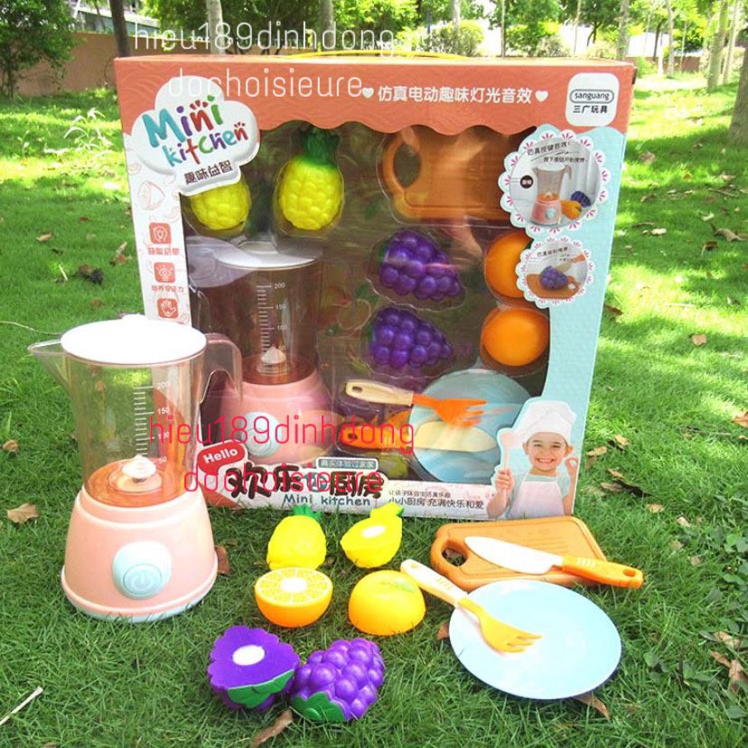 Đồ chơi máy xay sinh tố hoa quả có nhạc có đèn tặng kèm pin (ảnh thật)