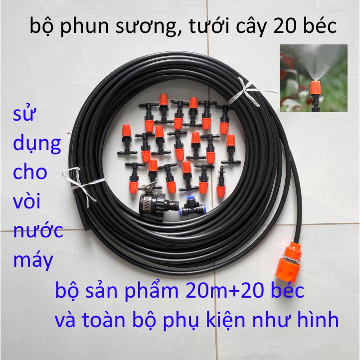 Bộ máy phun sương, tưới cây sử dụng cho vòi nước máy
