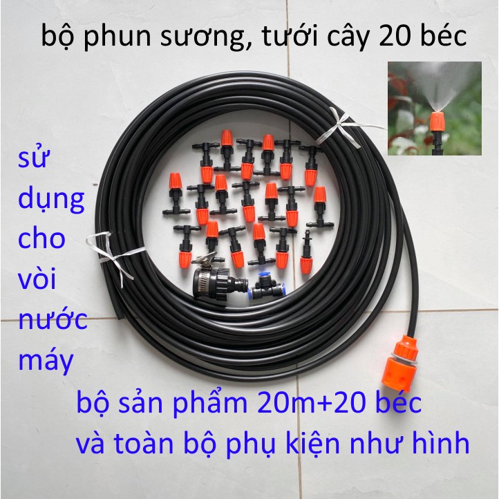 bộ máy phun sương, tưới cây sử dụng cho vòi nước máy