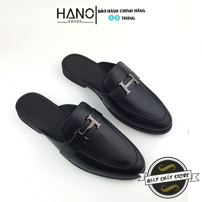 HANO - Giày Sục Nam Da Pu Khóa chữ H Trẻ Trung Trẻ Trung Chuẩn Xịn Êm chân S1167