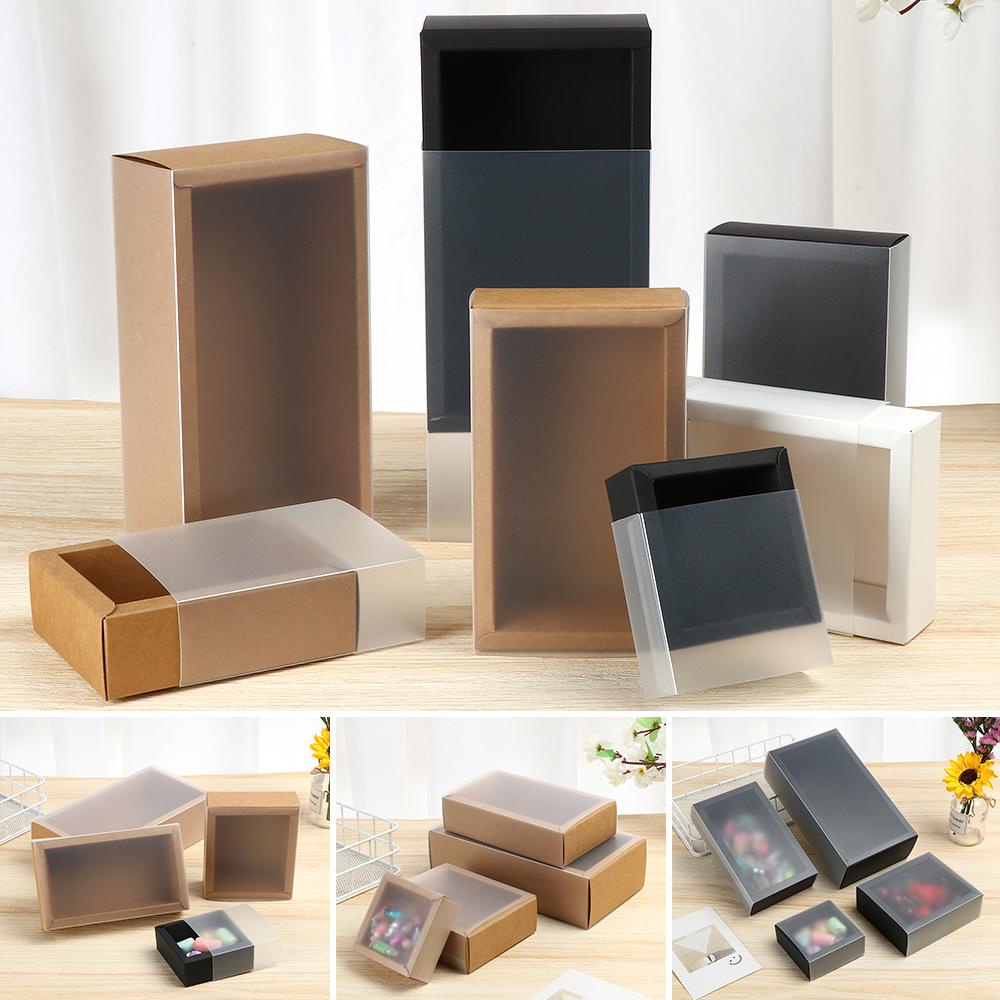 Set 10 Hộp Đựng Bánh Kẹo Bằng Nhựa Cứng Màu Trắng Đen Nâu