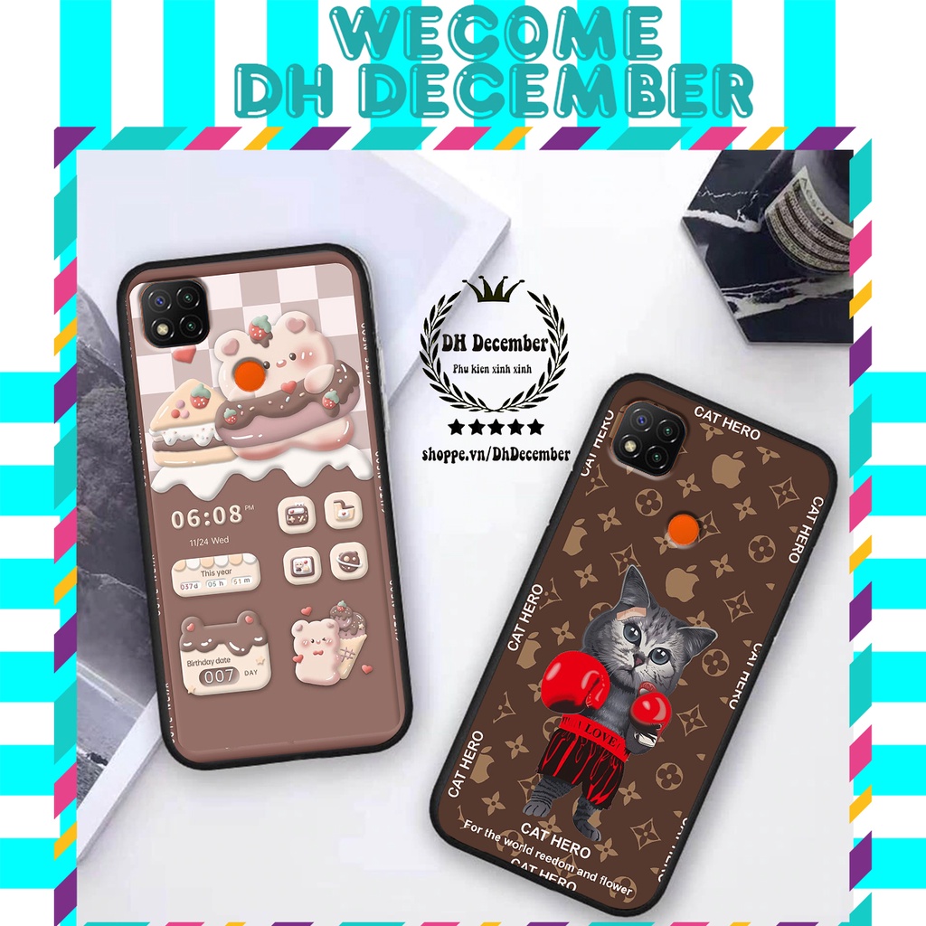 Ốp lưng Xiaomi REDMI 9C in hình 3D GẤU HỒNG-GẤU BE3R -XINH XẺO CỰC ĐẸP