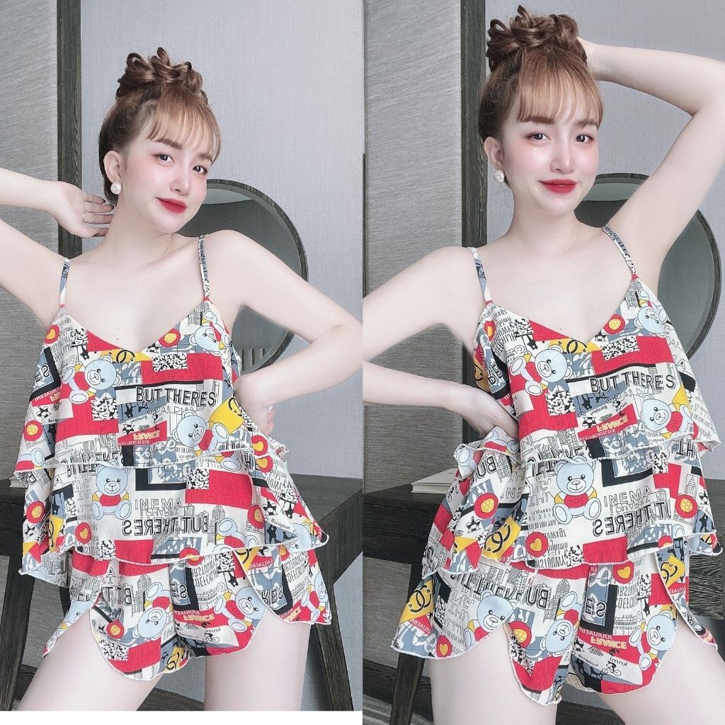 Đồ ngủ sexy Đồ ngủ bò sữa lụa Satin cao cấp mềm mại xinh xắn