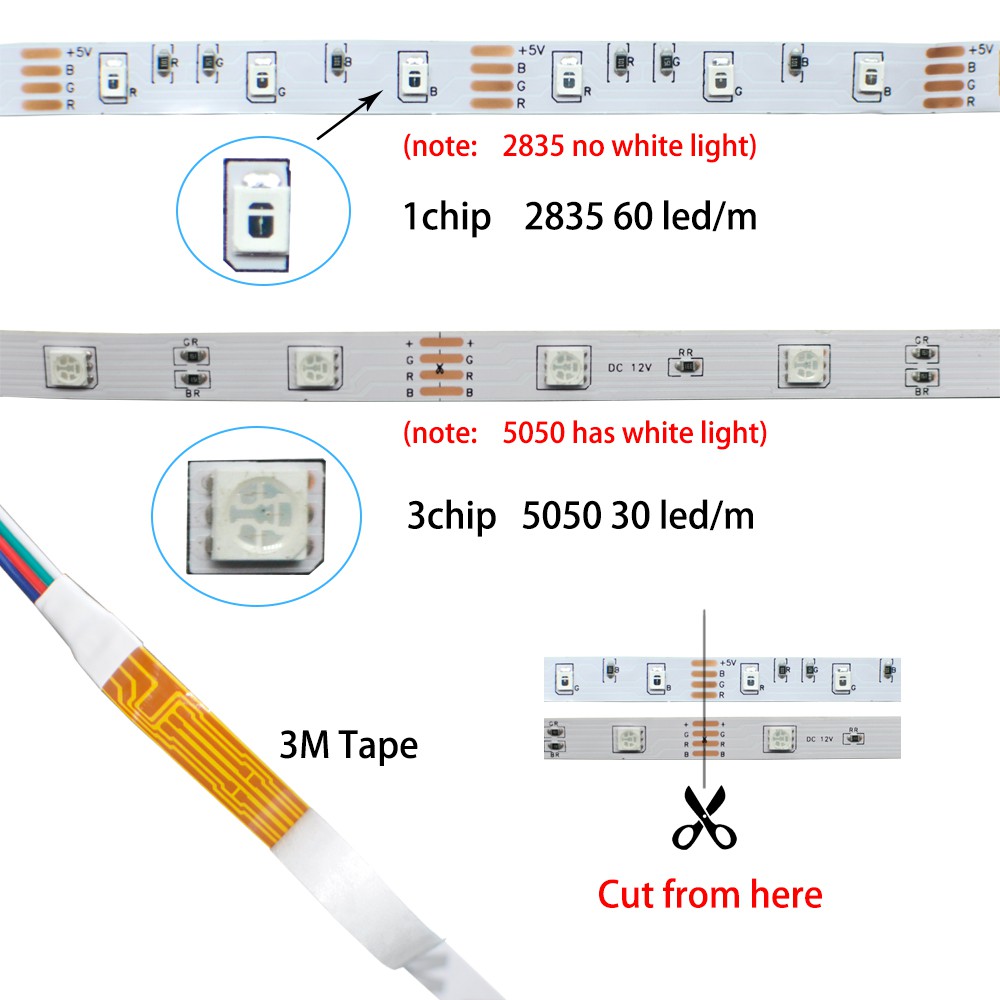 Dây Đèn Led Rgb 4 Bóng 5050 / 16m Điều Khiển Từ Xa Thông Minh Dùng Trang Trí