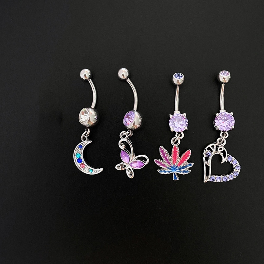 Khuyên Rốn Thép Không Gỉ Đính Đá Zircon Gợi Cảm Hàng Mới Dành Cho Bạn Nữ