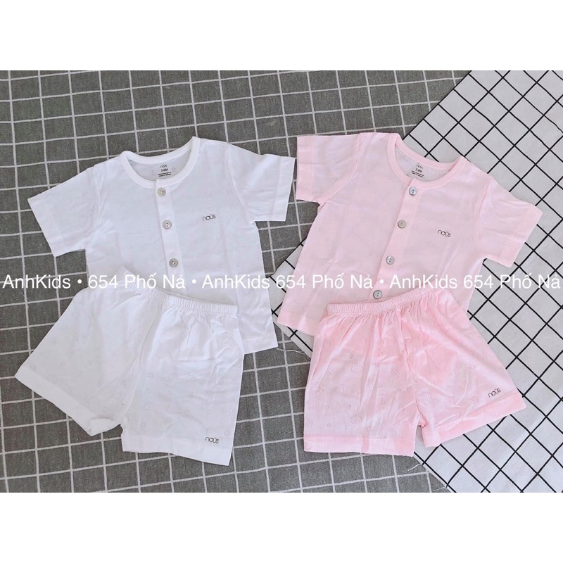 [Full] Bộ Nous Cộc Tay Cài Giữa cho bé từ 3M - 12M