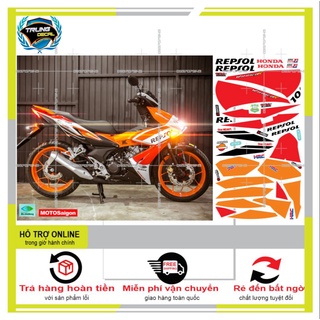 Tem xe winner x repsol dán xe trắng cam - trung decal