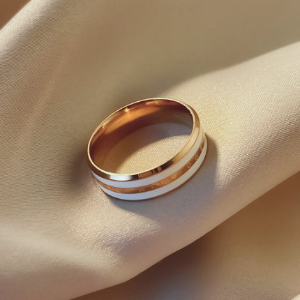 Korean version of rose gold titanium steel ring