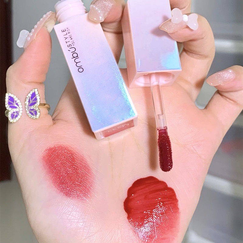 Son Môi Dưỡng Ẩm Màu Hồng Và Tím Ánh Laze Tạo Hiệu Ứng Gương Đẹp Mắt
