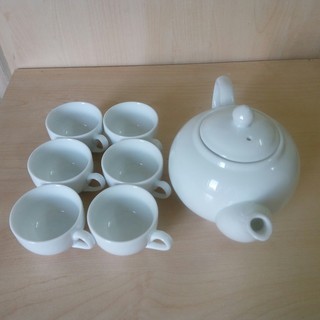 {Ảnh thật} [Giá nhà lò] Bộ ấm trà dáng bẹt Bát Tràng cỡ nhỡ dung tích ~450 ml, chén có tai