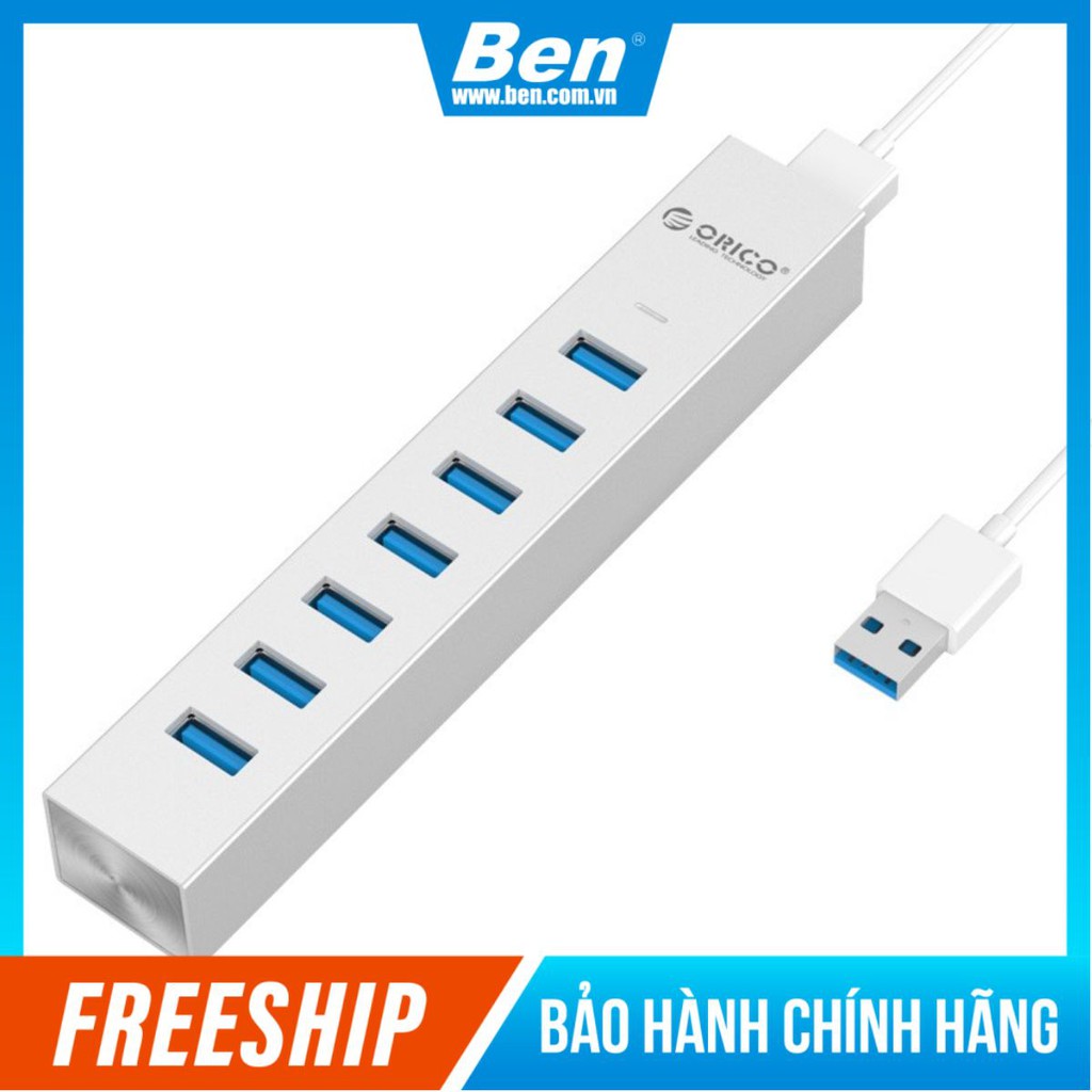 [Mã SKAMA07 giảm 8% đơn 250k]Hub USB 3.0 7 Cổng Type-C Orico ASH7-U3 - Bảo Hành Chính Hãng Orico 12 Tháng |Ben Computer