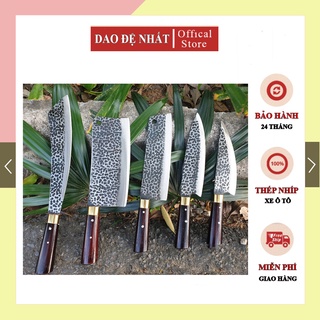Dao bộ 5 dao nhà bếp làm 100% từ nhíp xe ô tô chống cong vênh sứt mẻ chuyên chặt xương thái rau củ