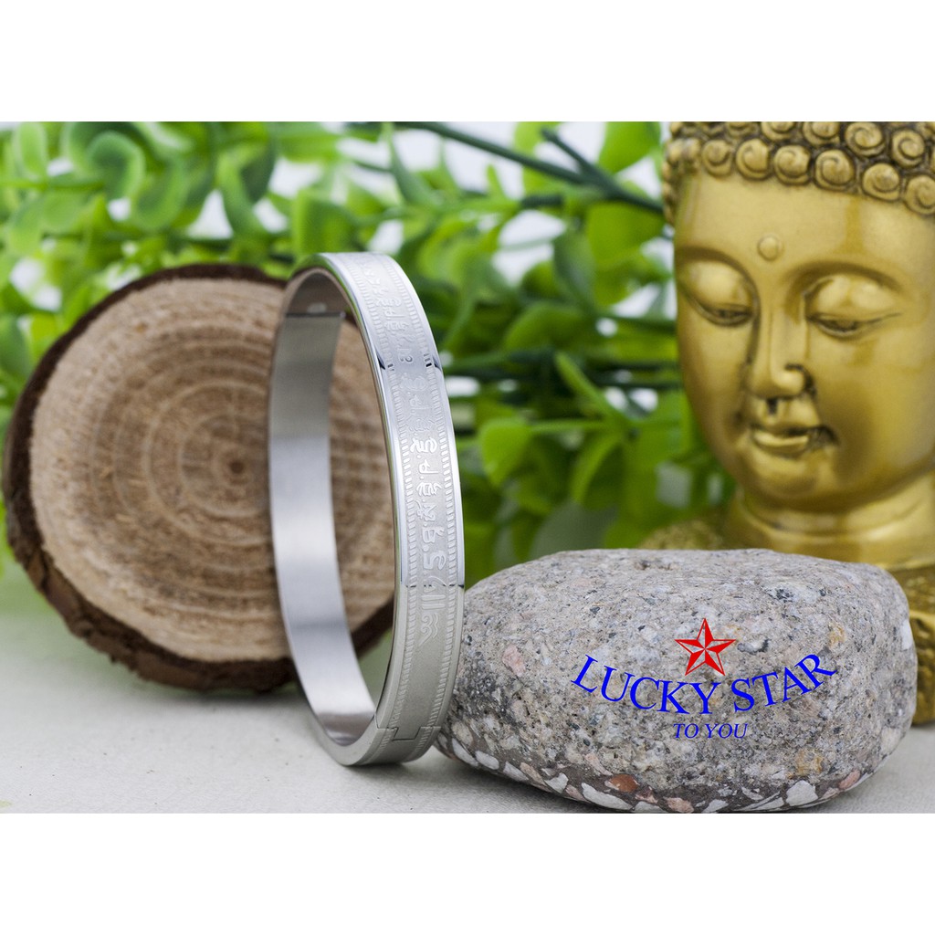 Vòng tay KINH DƯỢC SƯ CHÚ SÁNG BÓNG khắc nổi nam nữ - BỆNH HẾT NGHIỆP TAN