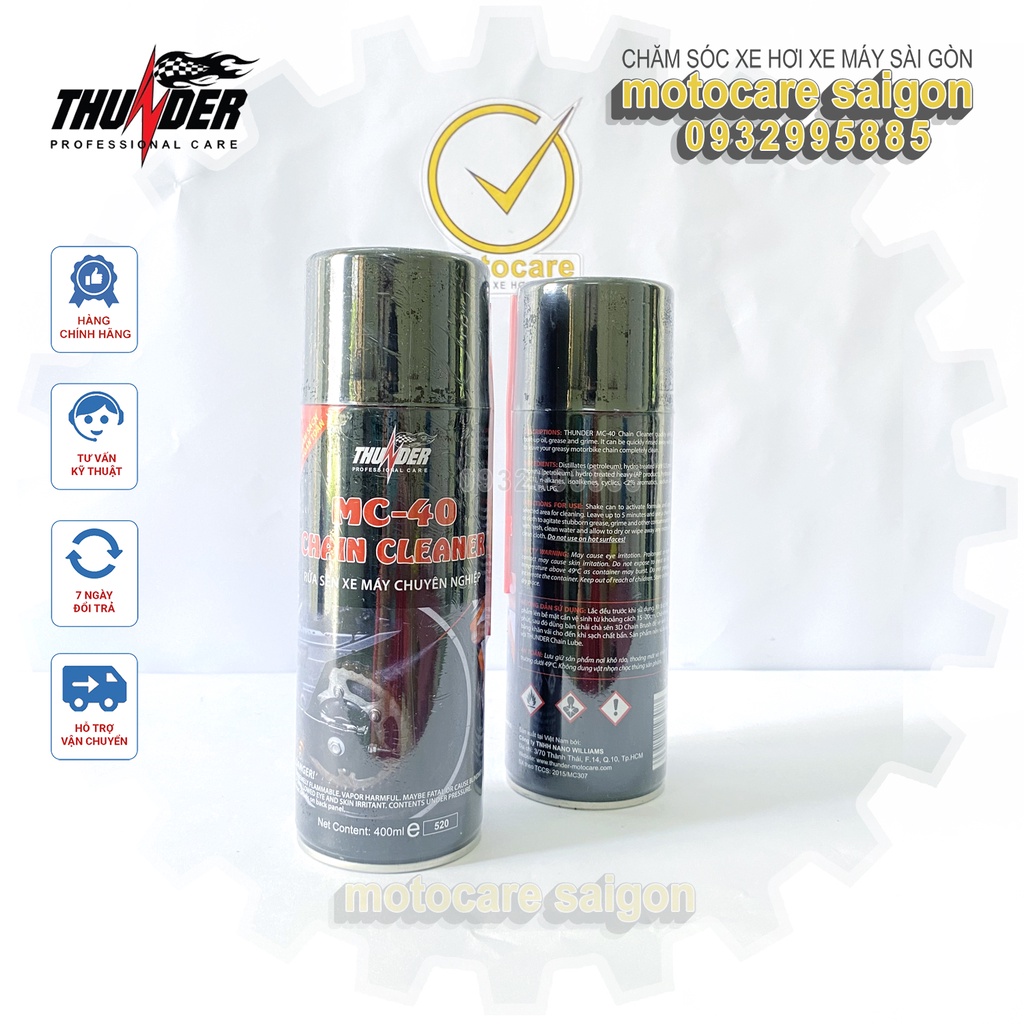 Rửa sên vệ sinh sên thunder MC40 400ml