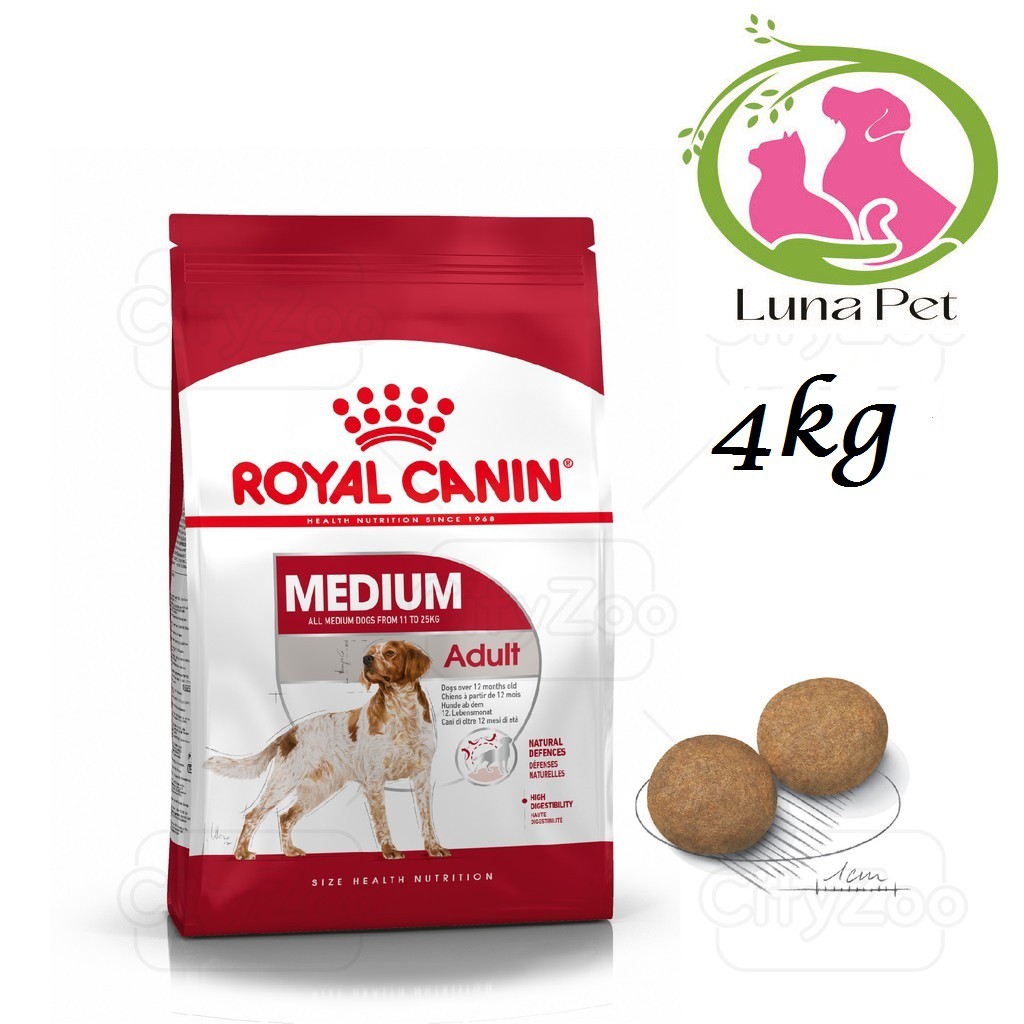 THỨC ĂN CHO CHÓ ROYAL CANIN MEDIUM ADULT 4KG - Thức ăn cho giống chó size trung trưởng thành 4kg