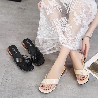 sandal lê 2cm quai da mềm xỏ ngón