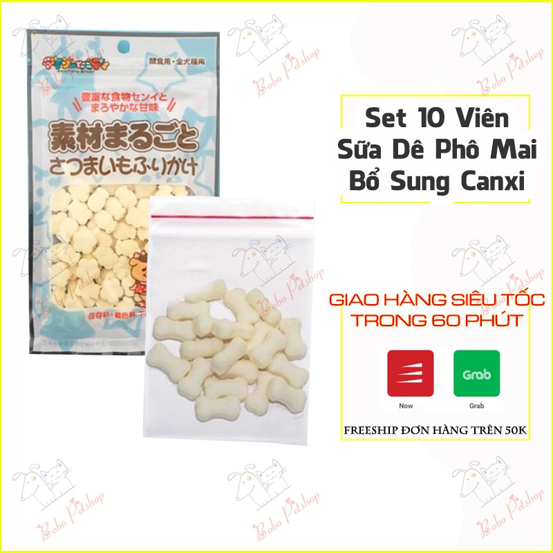 Set 10 Viên Sữa Dê Bổ Sung Canxi Kiêm Mài Răng Cho Thú Cưng - Bobo Pet Shop Hà Nội