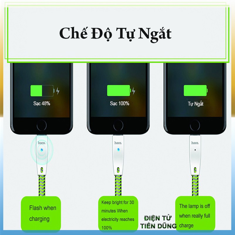 Cáp sạc iPhone Hoco U11 xạc nhanh tự ngắt