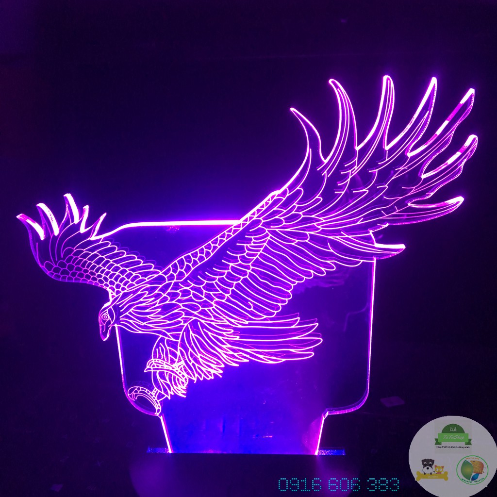 Led 3D Đại Bàng 7 màu tự chuyển