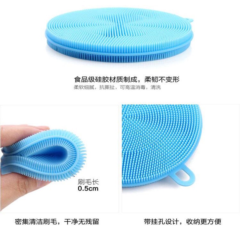 Bàn Chải Silicone Rửa Chén Hai Mặt Thông Dụng Cho Nhà Bếp