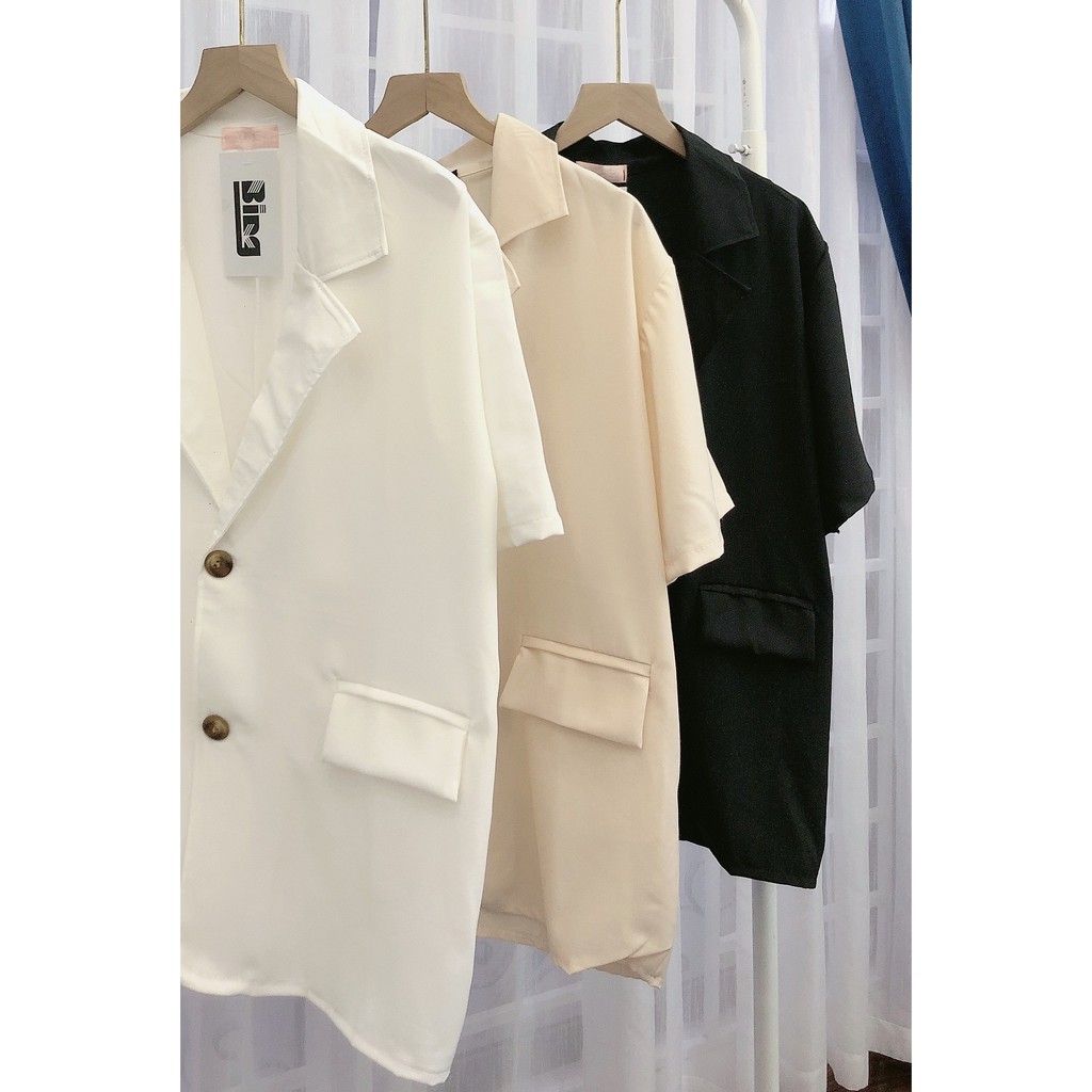 [Mã WASTMAY giảm 15% tối đa 30K đơn 150K] Áo blazer - áo vest nữ tay lỡ shynstores vải đũi 2 cúc dày dặn có túi trước | BigBuy360 - bigbuy360.vn