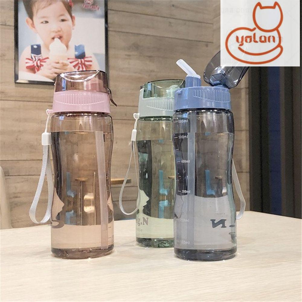 Bình Nước Thể Thao Trong Suốt Chống Rò Rỉ Nhiều Màu Tuỳ Chọn Thời Trang Cho Nam Và Nữ 580ml