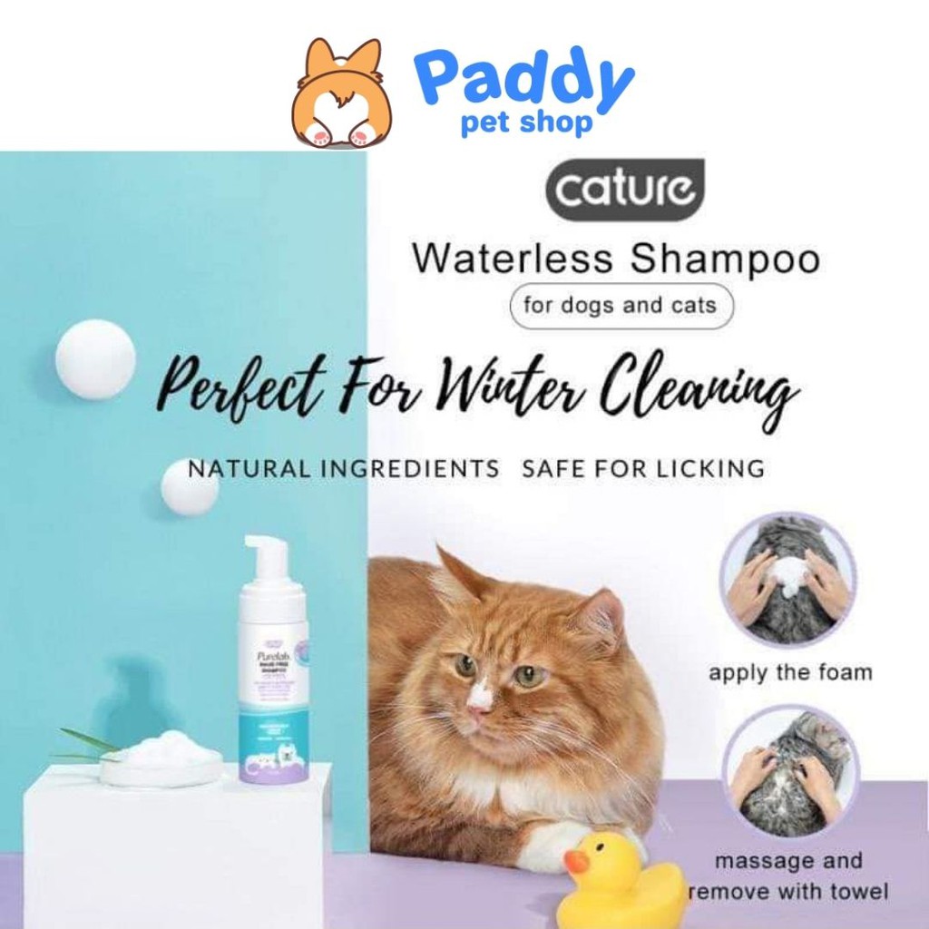 Sữa Tắm Khô Chó Mèo Cature Purelab Rinse Free (150ml)