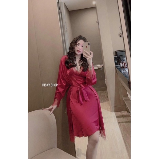 ĐẦM NGỦ LỤA 2 DÂY KÈM ÁO kHOÁC CHOÀNG 😴😴