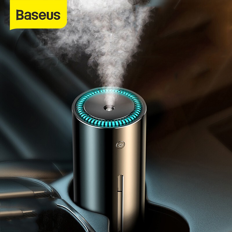 Máy phun sương cao cấp Baseus CRJSQ01  nhôm nguyên khối có đèn led tạo độ ẩm oto  khuếch tán tinh dầu ô tô