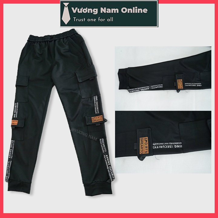 Quần túi hộp nam cao cấp vải thun co giãn jogger đen trẻ trung năng động VN74C