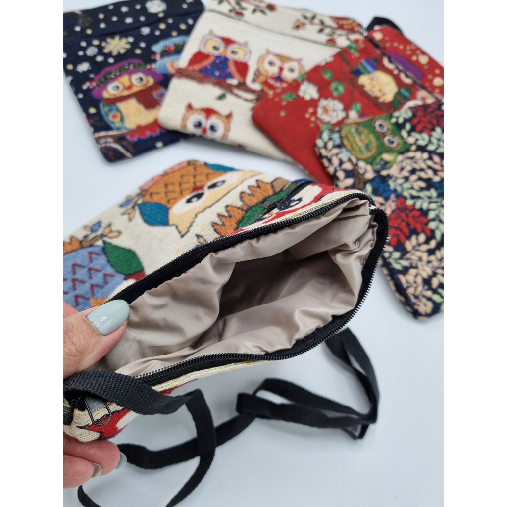 Túi đeo chéo vải thêu nhiều mẫu hình rất đẹp TC142207