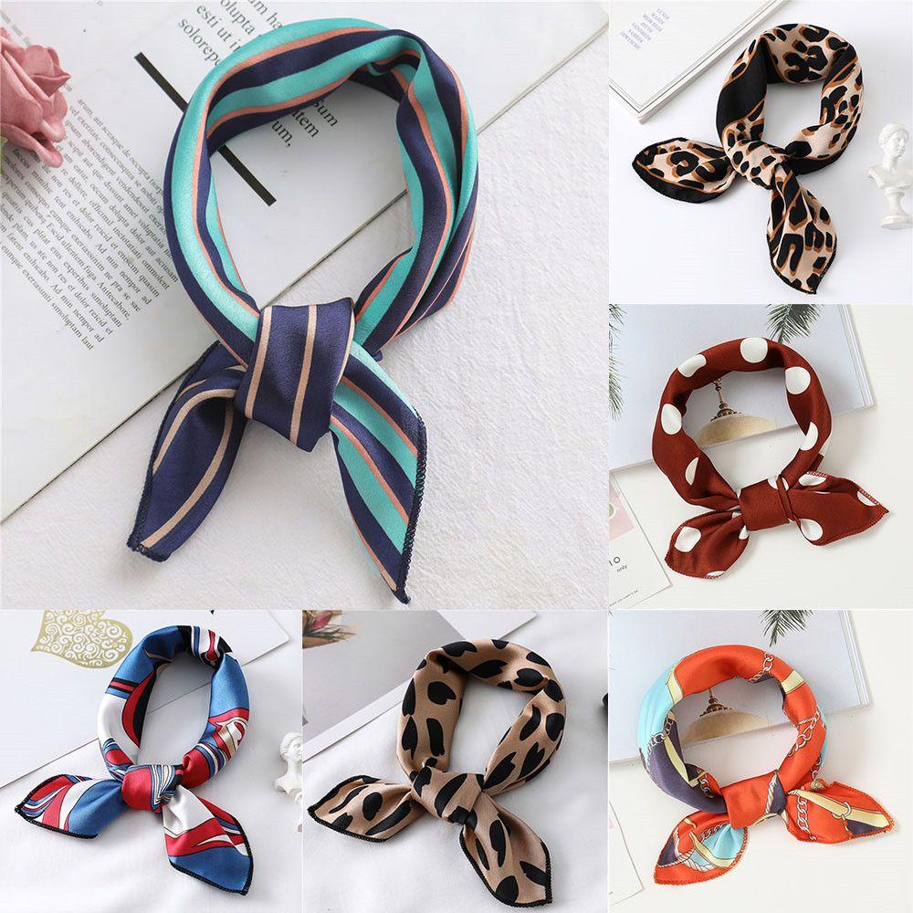 Khăn Quàng Cổ Vuông Bằng Lụa Nhỏ In Họa Tiết