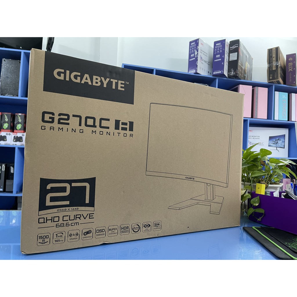 Màn hình Gigabyte G27QCA-EK (27 inch/2K/VA/165Hz/1ms/250 nits/HDMI+DP/Cong)