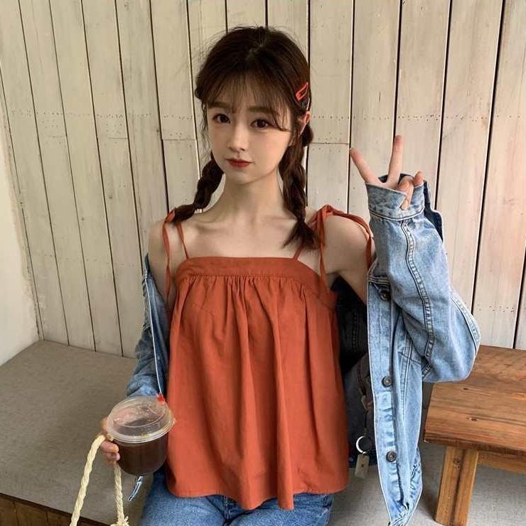 Áo Lửng Hai Dây Phong Cách Hàn Quốc Quyến Rũ Dành Cho Nữ